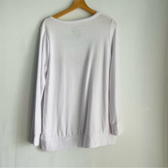 Chaser Happy cozy long sleeve shirt white size large pullover - Picture 7 of 8